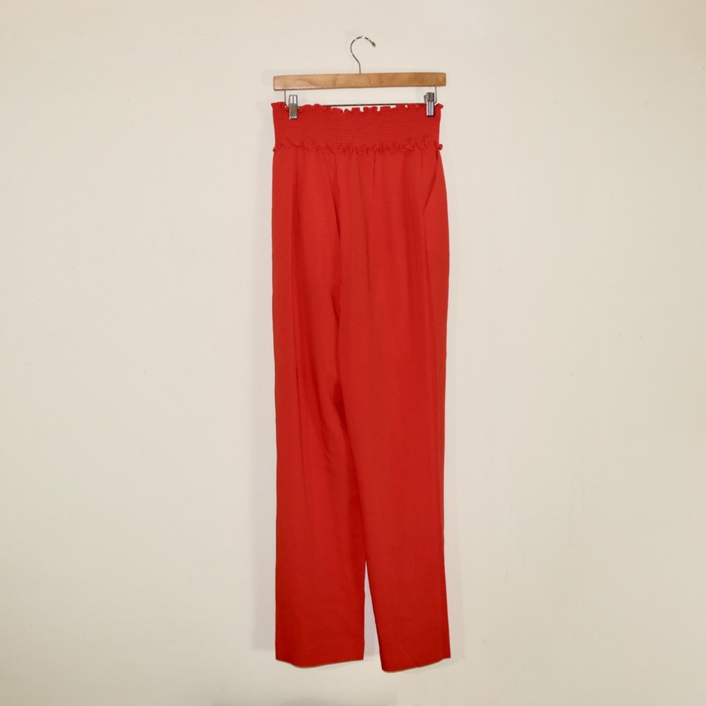 Cinq a Sept Smocked Jessi Pants in Fire Coral - Picture 4 of 13